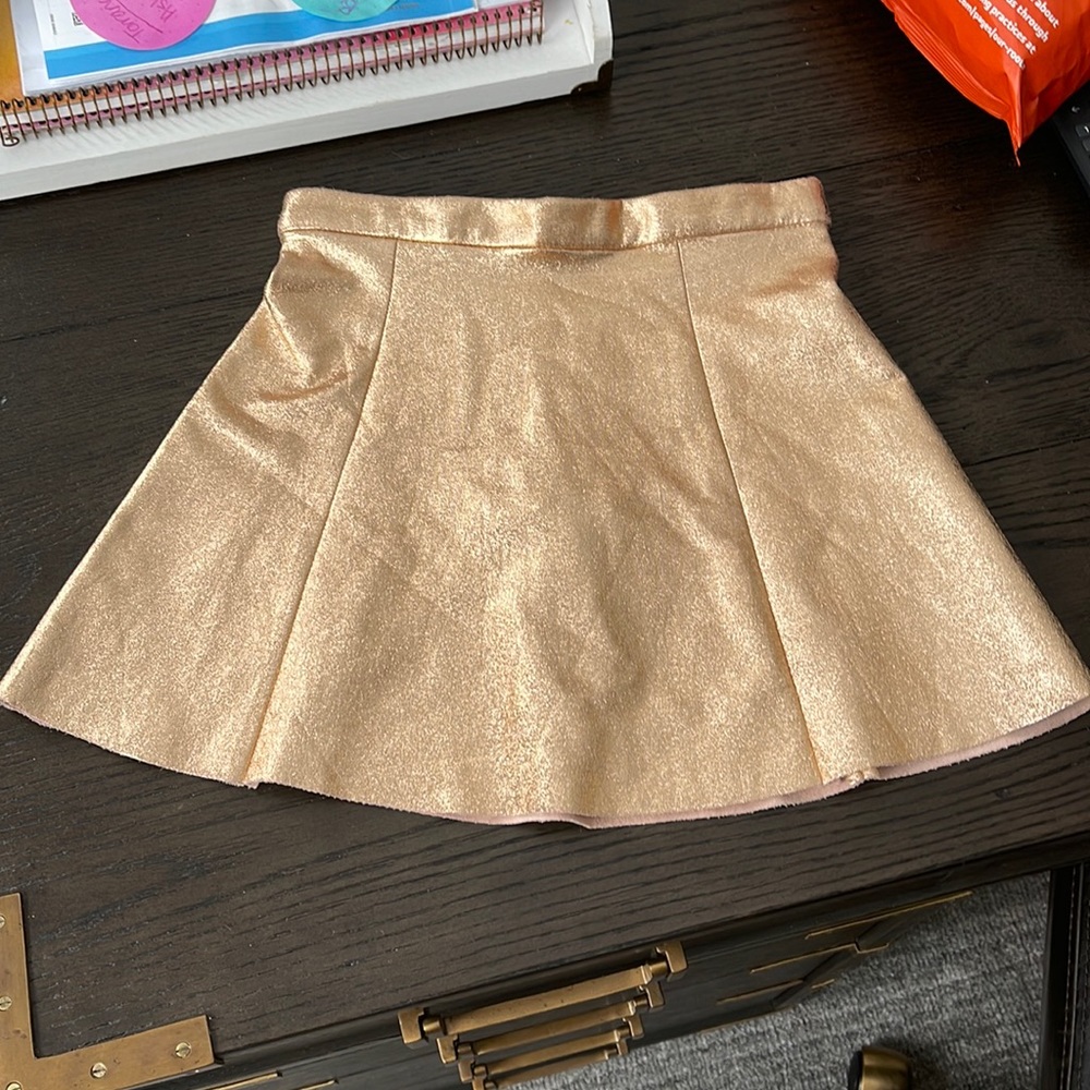 Kate Spade metallic rose gold skirt